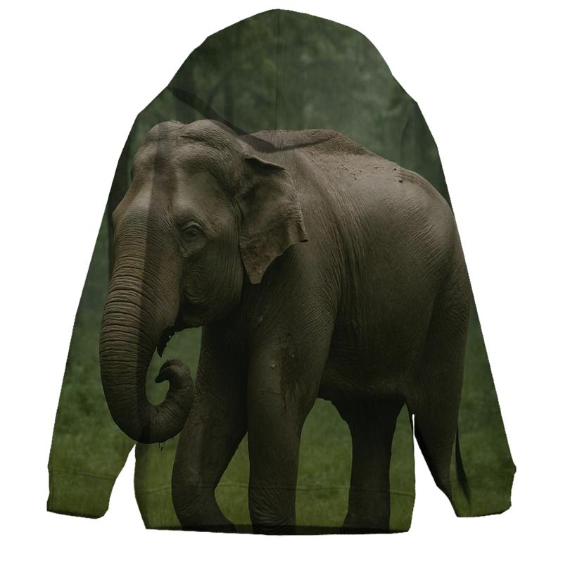 Monsoon Shade Indian Elephant zip-up hoodies