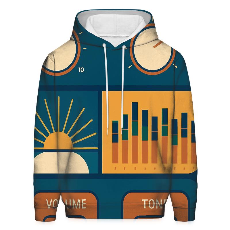 Analog HiFi Dial Sunburst Panels custom hoodies