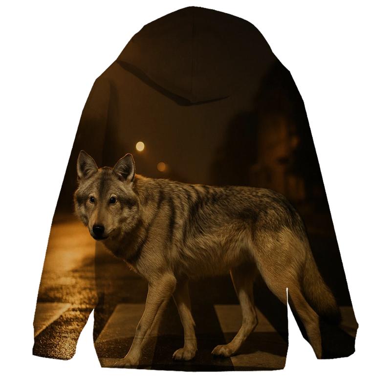 Night Crosswalk Urban Fringe Wolf custom hoodies