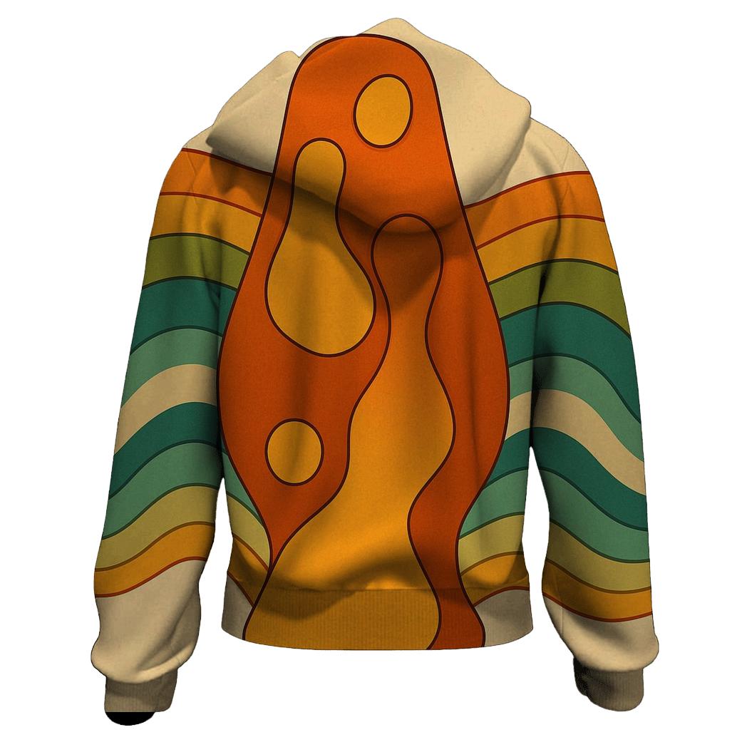 Groovy Lava Lamp Gradient Waves printed hoodies