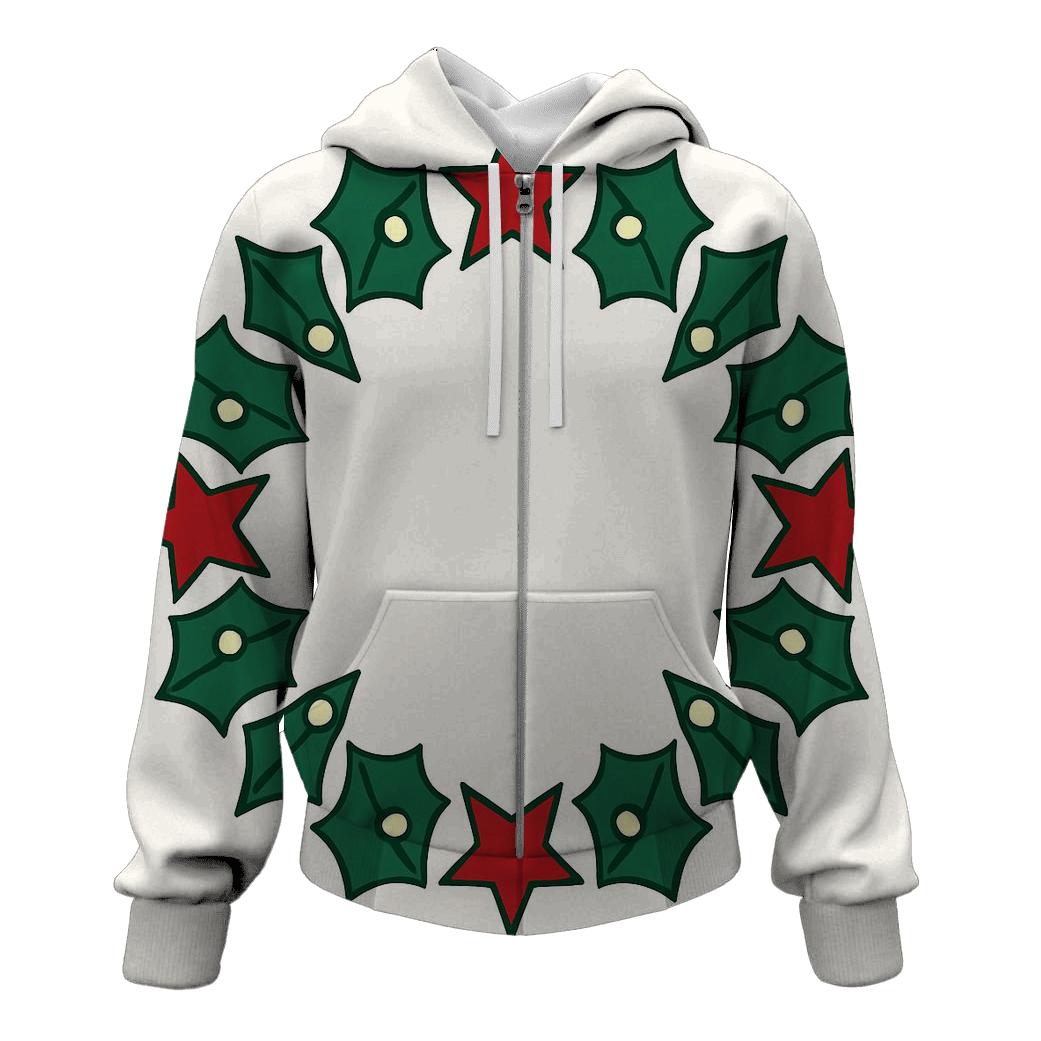 Starlit Holly Wreath Geometry hoodie designs