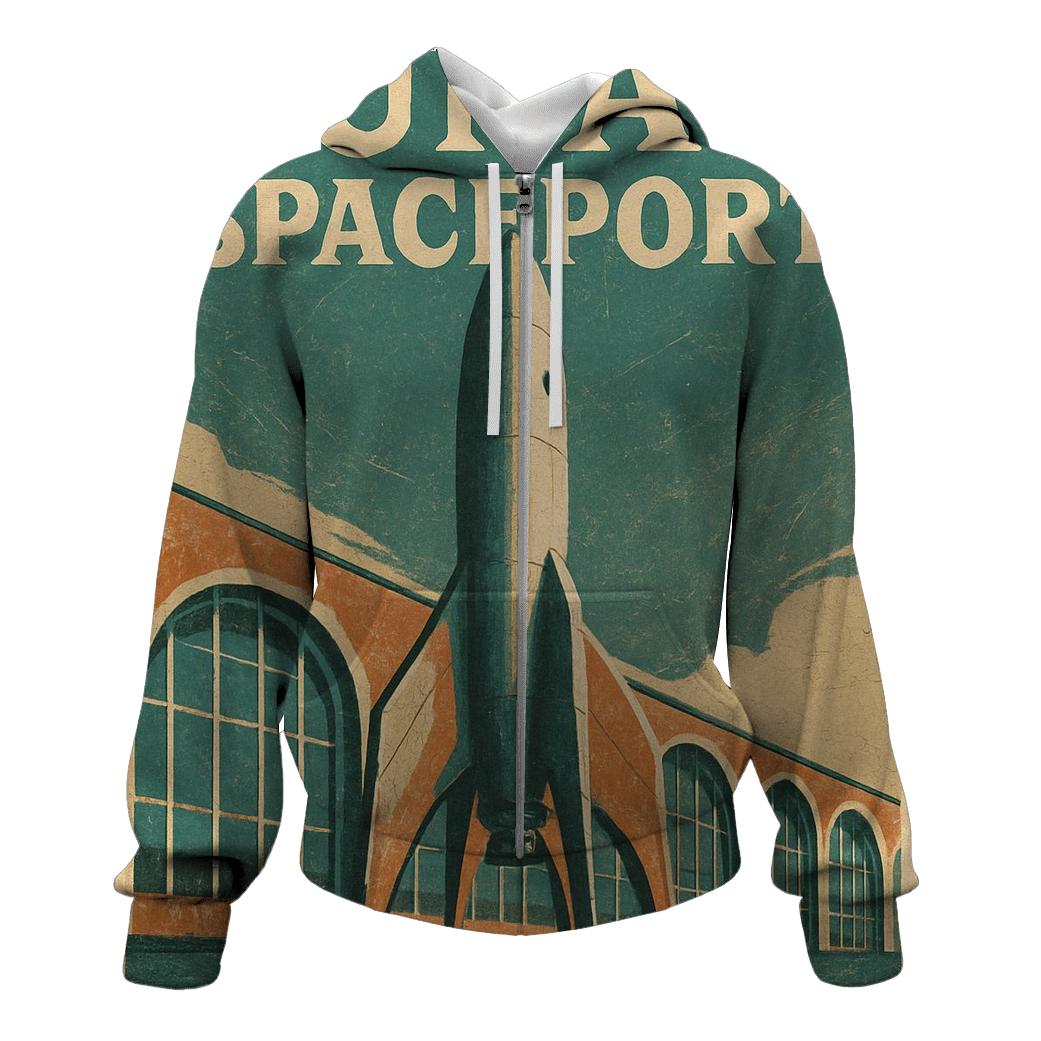 Worn Spaceport Travel Poster 1977 pullover hoodies