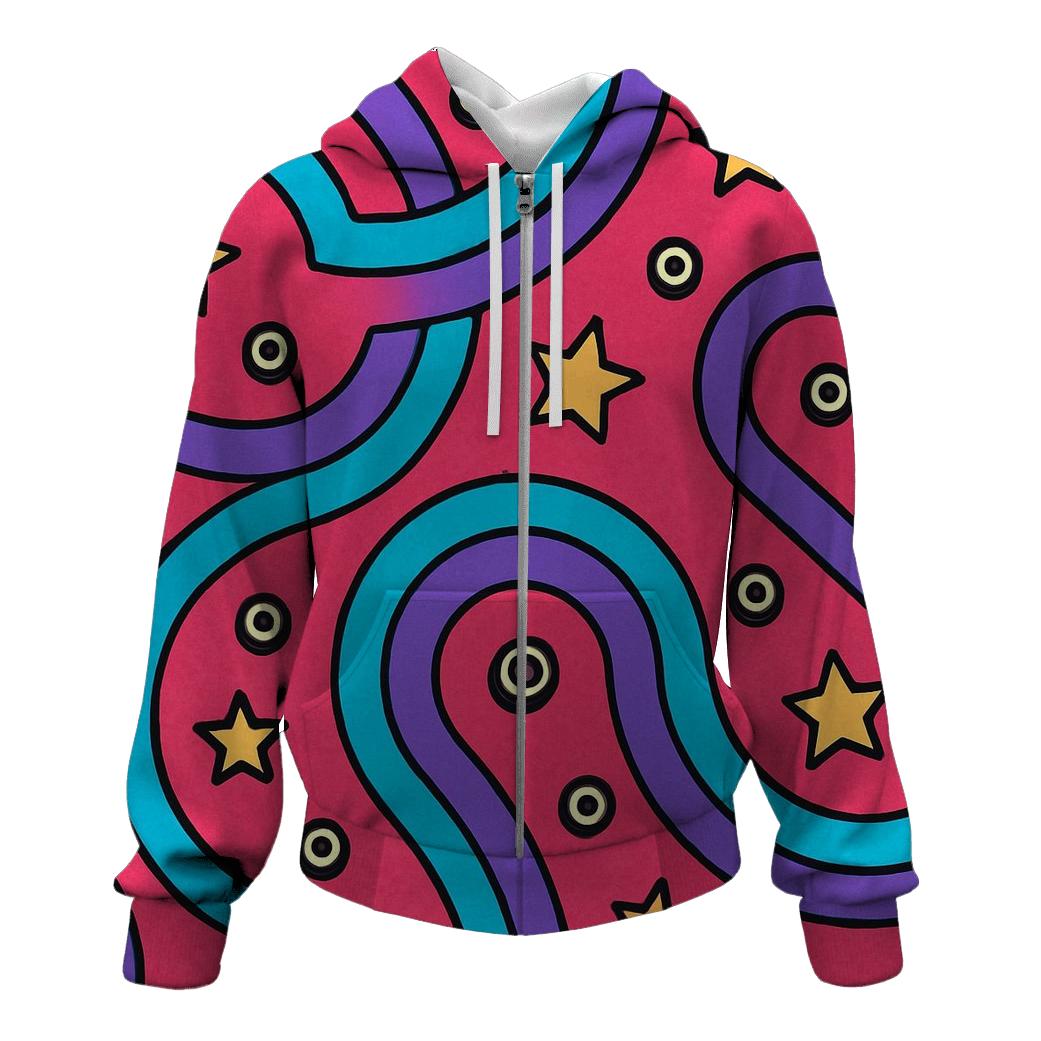 Roller Rink Neon Swirl Map pullover hoodies