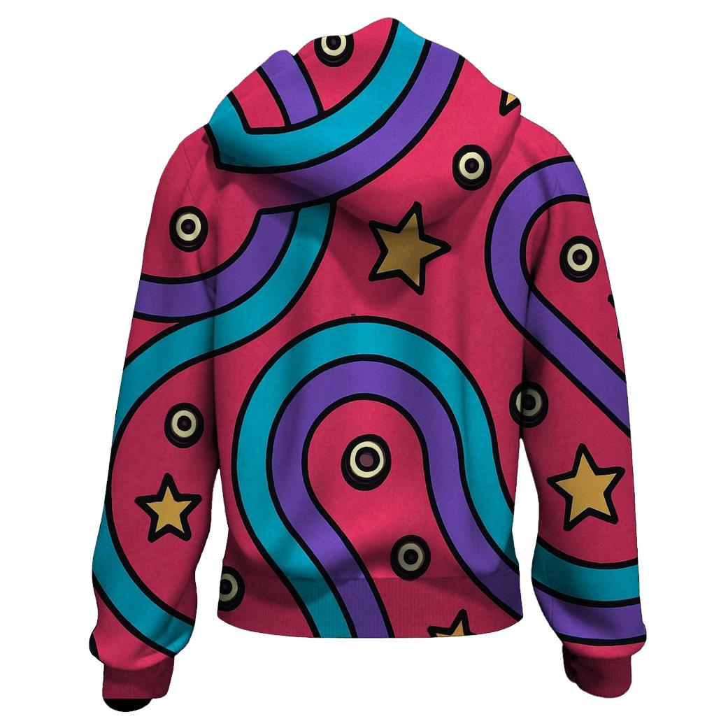 Roller Rink Neon Swirl Map pullover hoodies