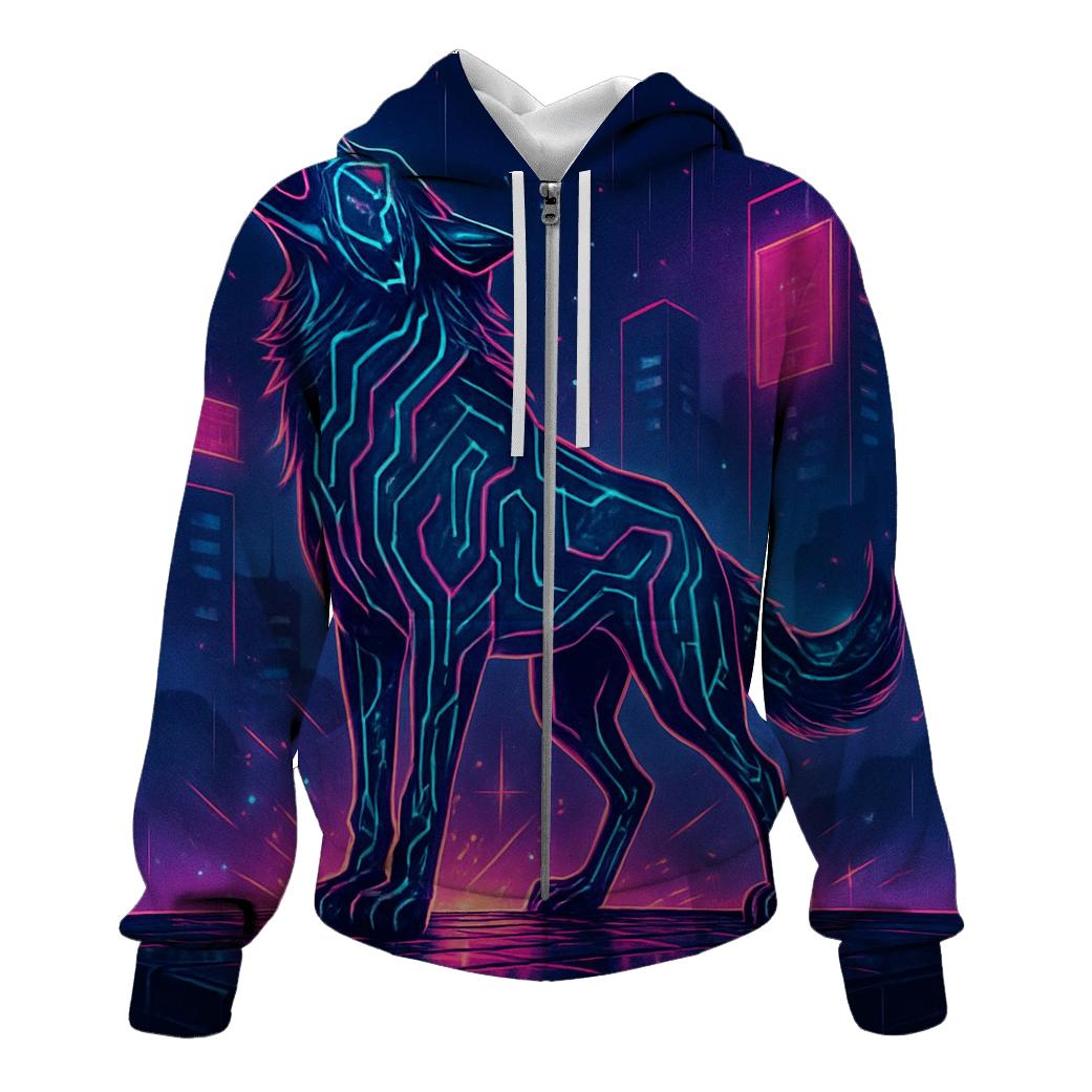 Neon Circuit Howl hoodie styles