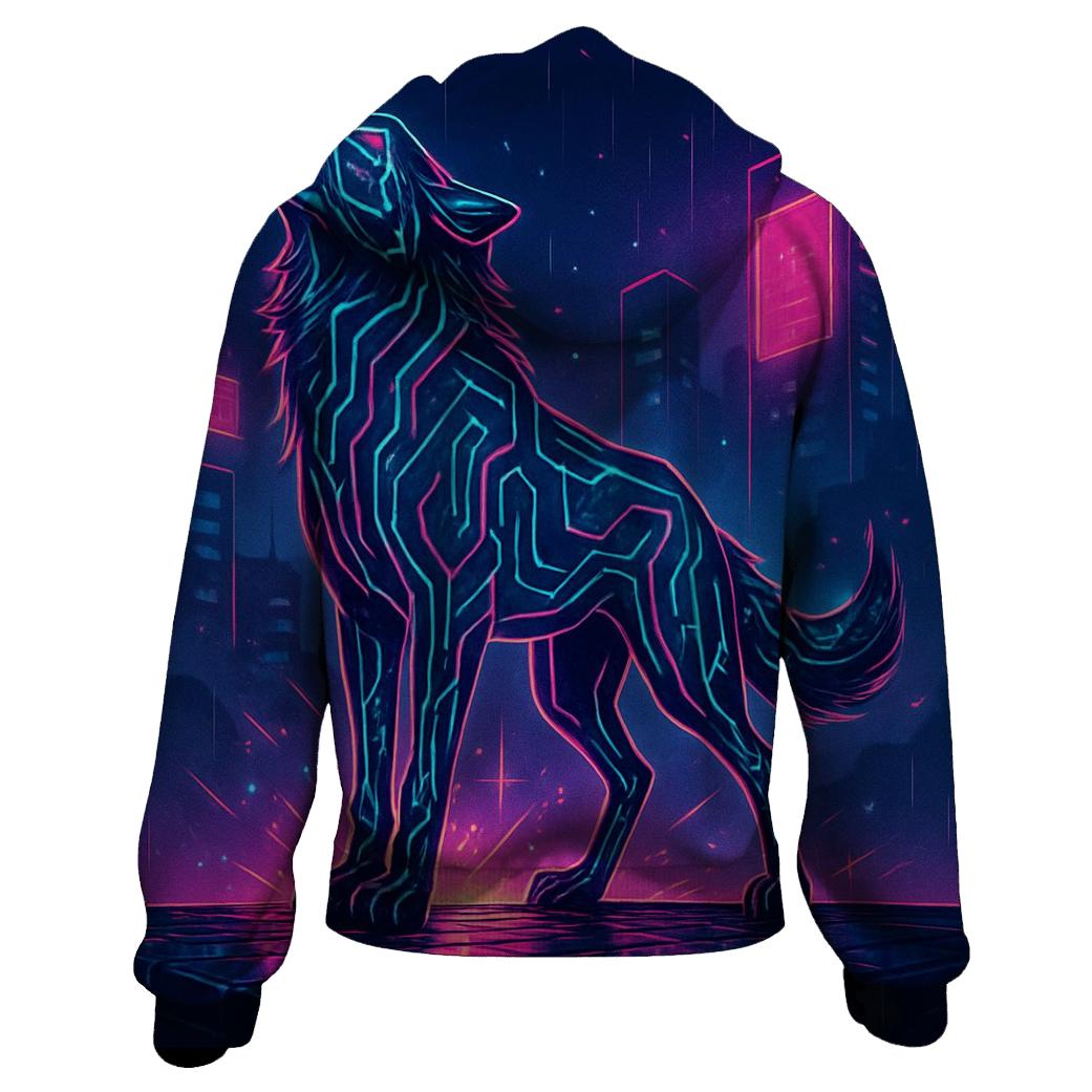 Neon Circuit Howl hoodie styles