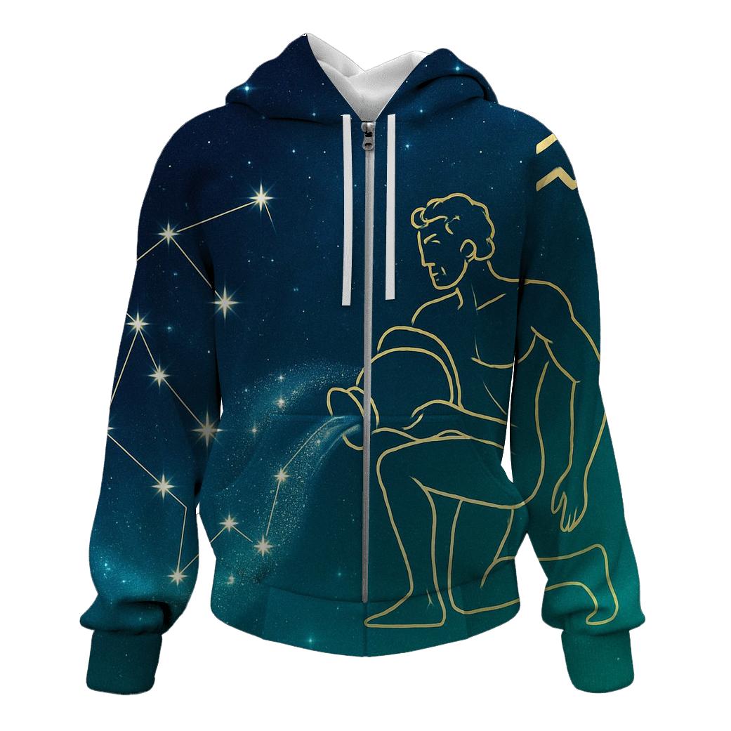 Aquarius Water Bearer Nebula Pour lightweight hoodies