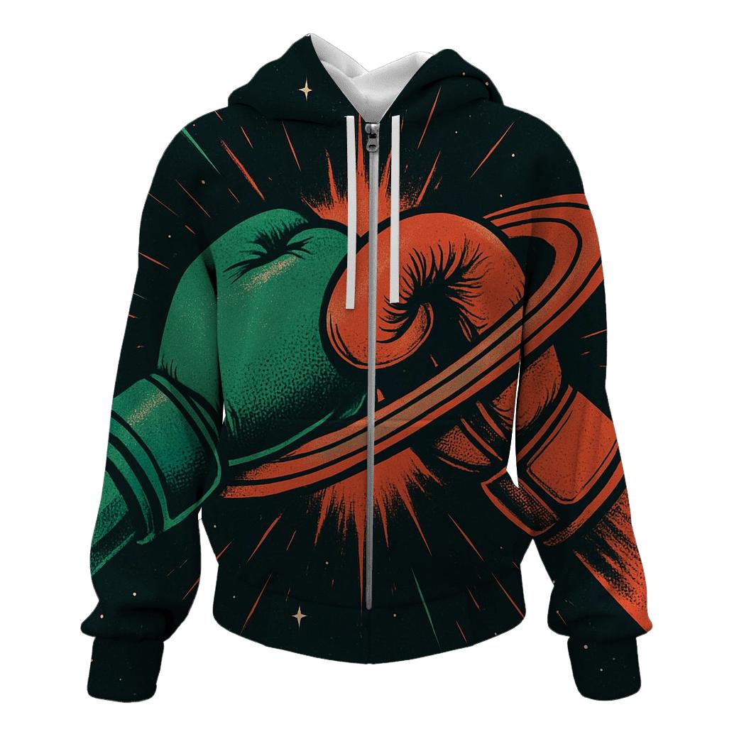Cosmic Ring Boxing Mexico zip-up hoodies