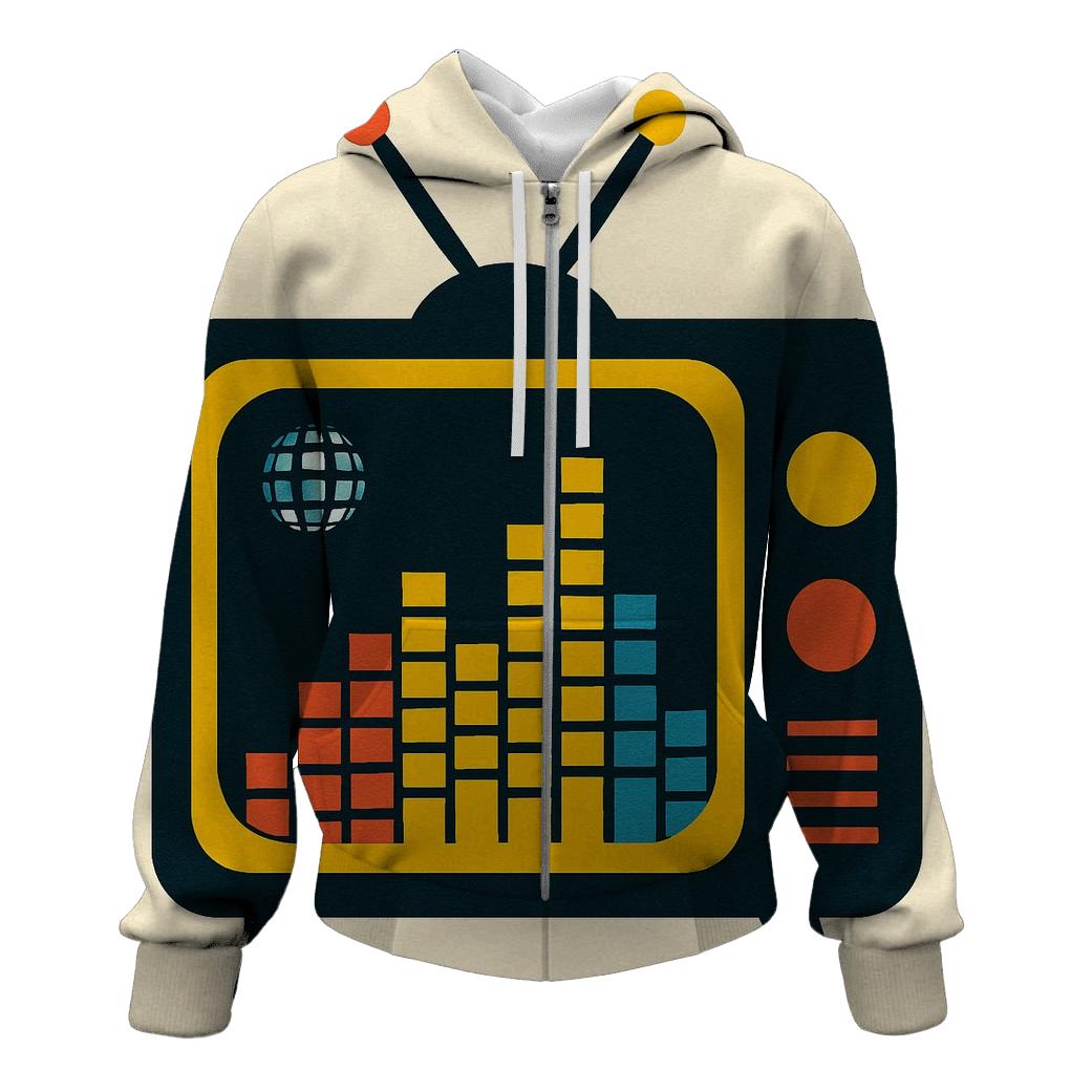 Retro TV Equalizer Skyline hoodie trends