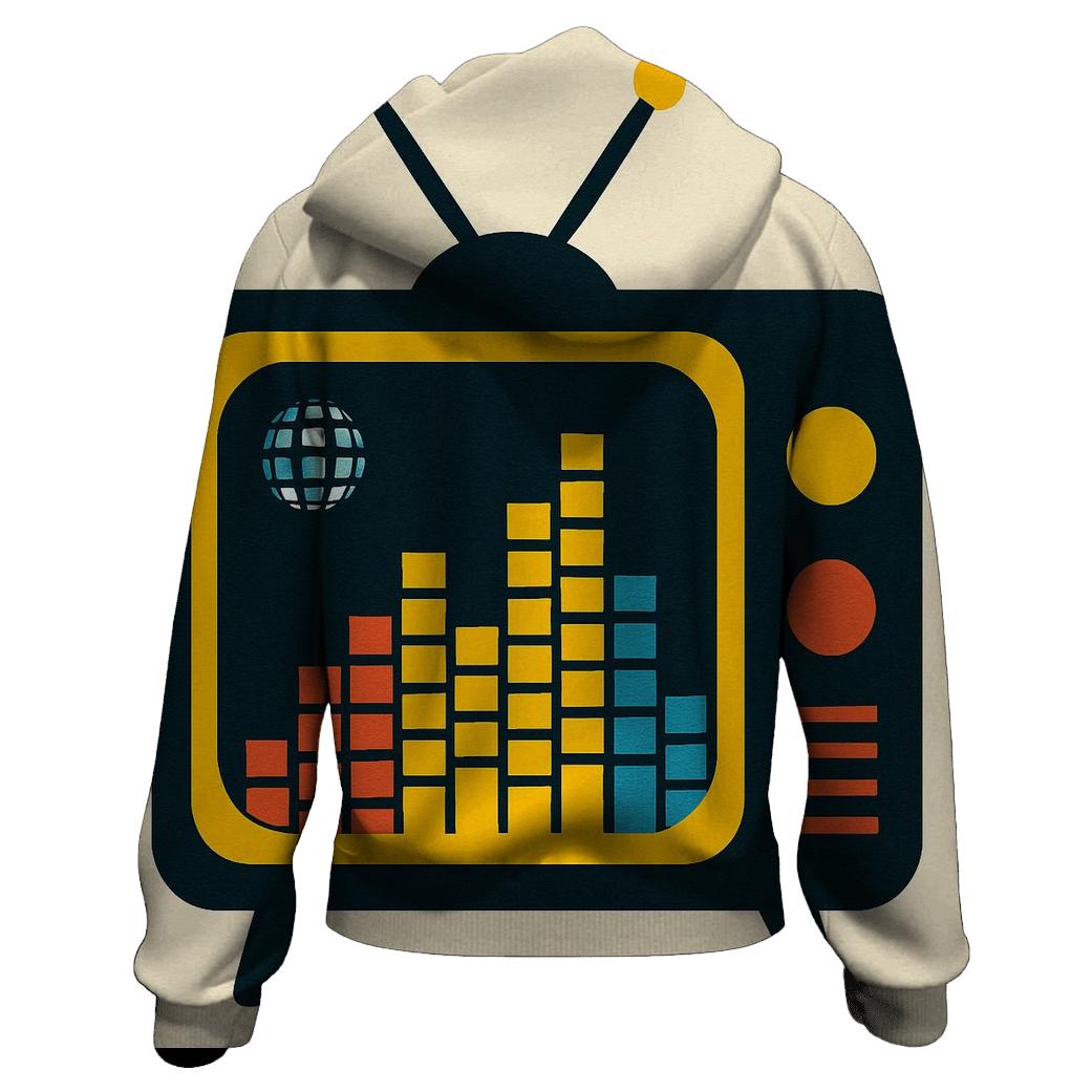 Retro TV Equalizer Skyline hoodie trends
