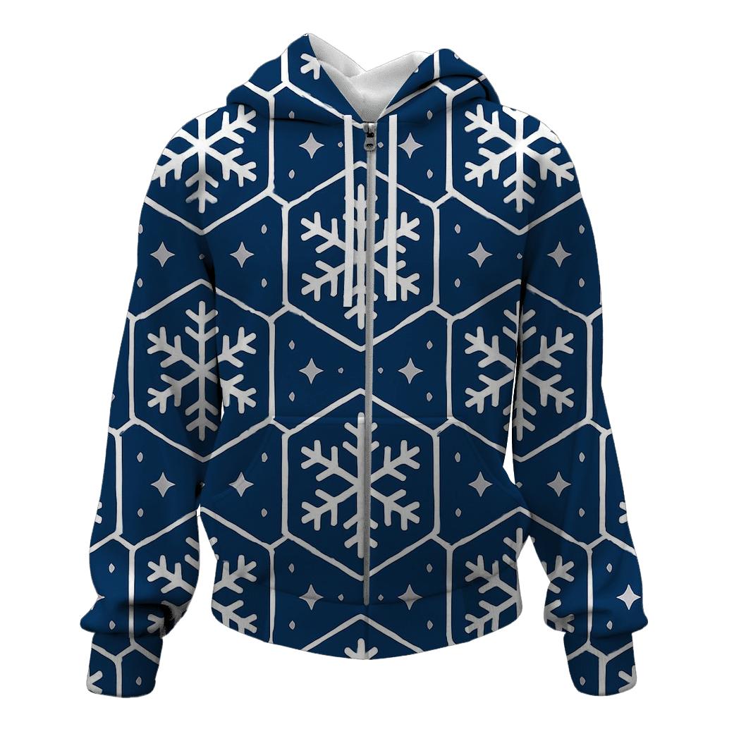 Snowflake Lattice Night Pattern heavyweight hoodies