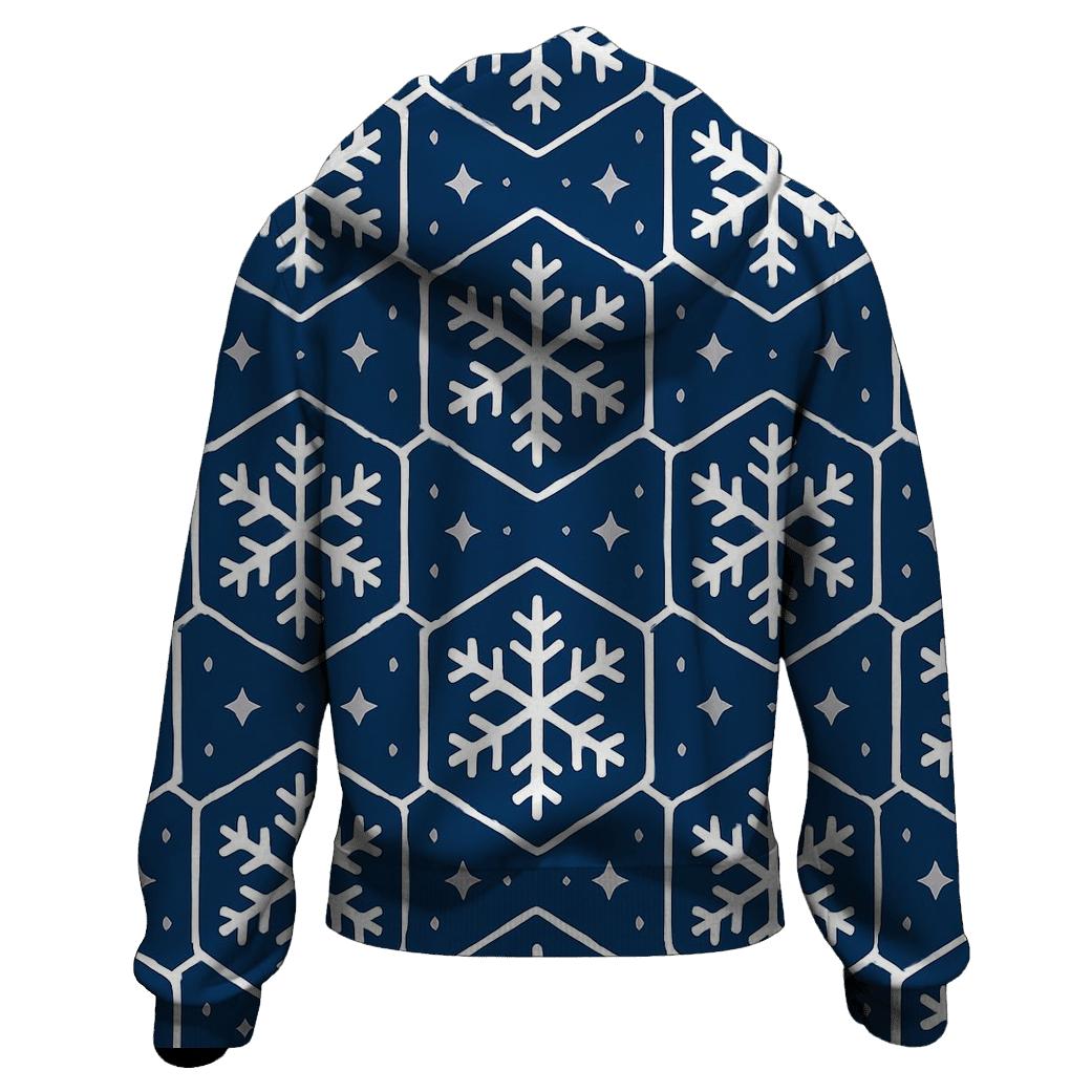 Snowflake Lattice Night Pattern heavyweight hoodies