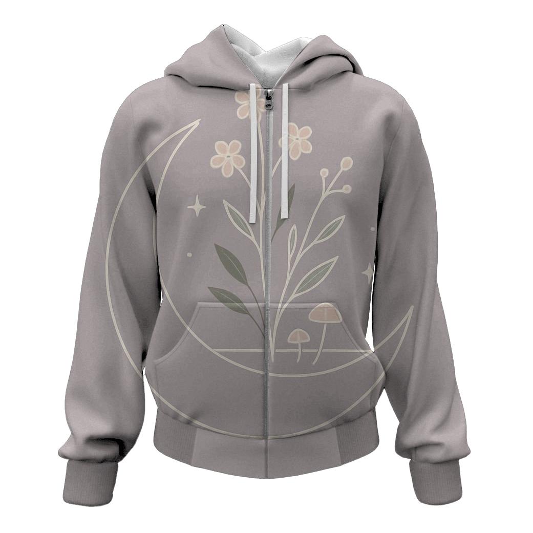 Lunar Garden Minimal Line Art hoodie trends