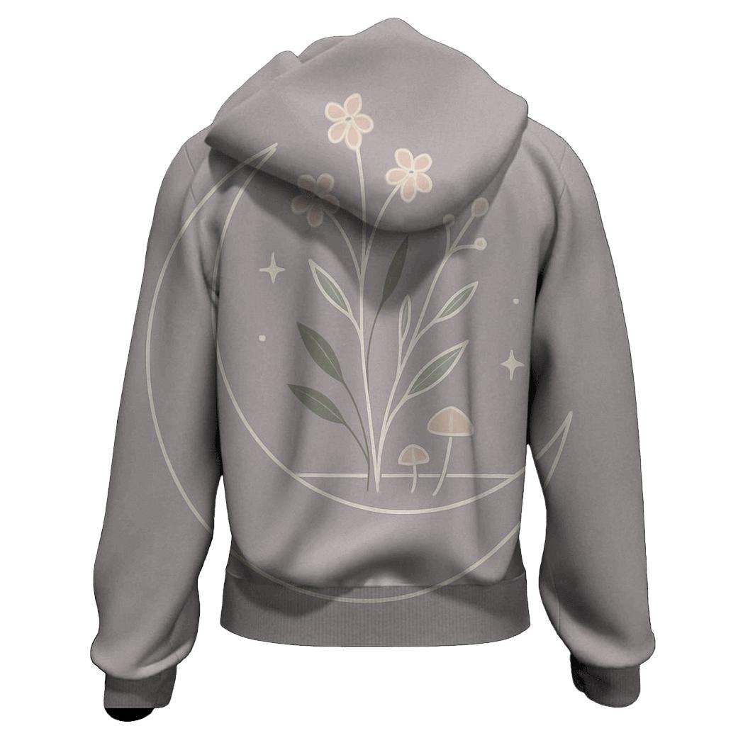 Lunar Garden Minimal Line Art hoodie trends