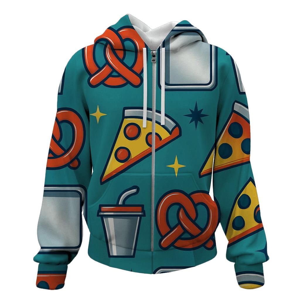 Mall Food Court Chrome Icons lightweight hoodies
