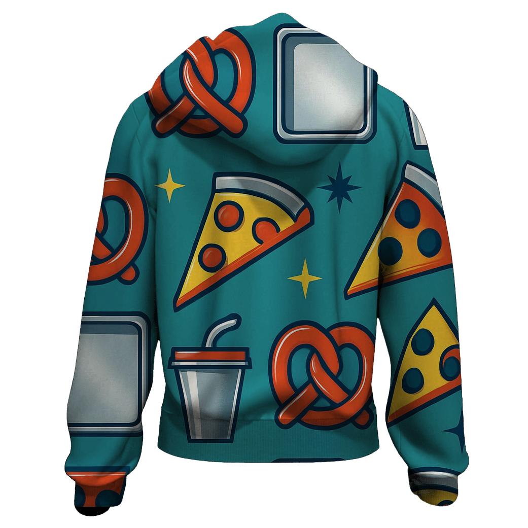 Mall Food Court Chrome Icons lightweight hoodies