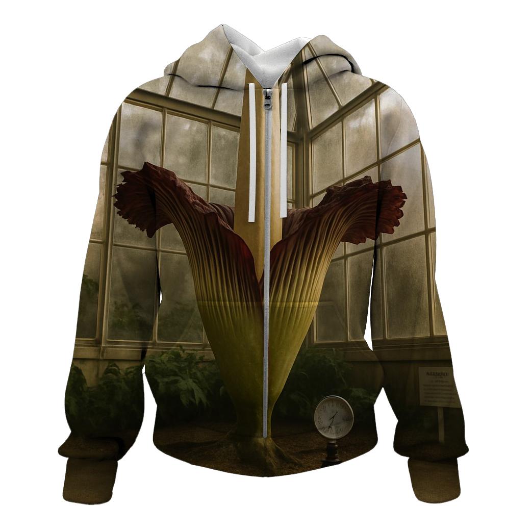 Botanical Conservatory Titan Arum Bloom With Measurement Tools graphic hoodies