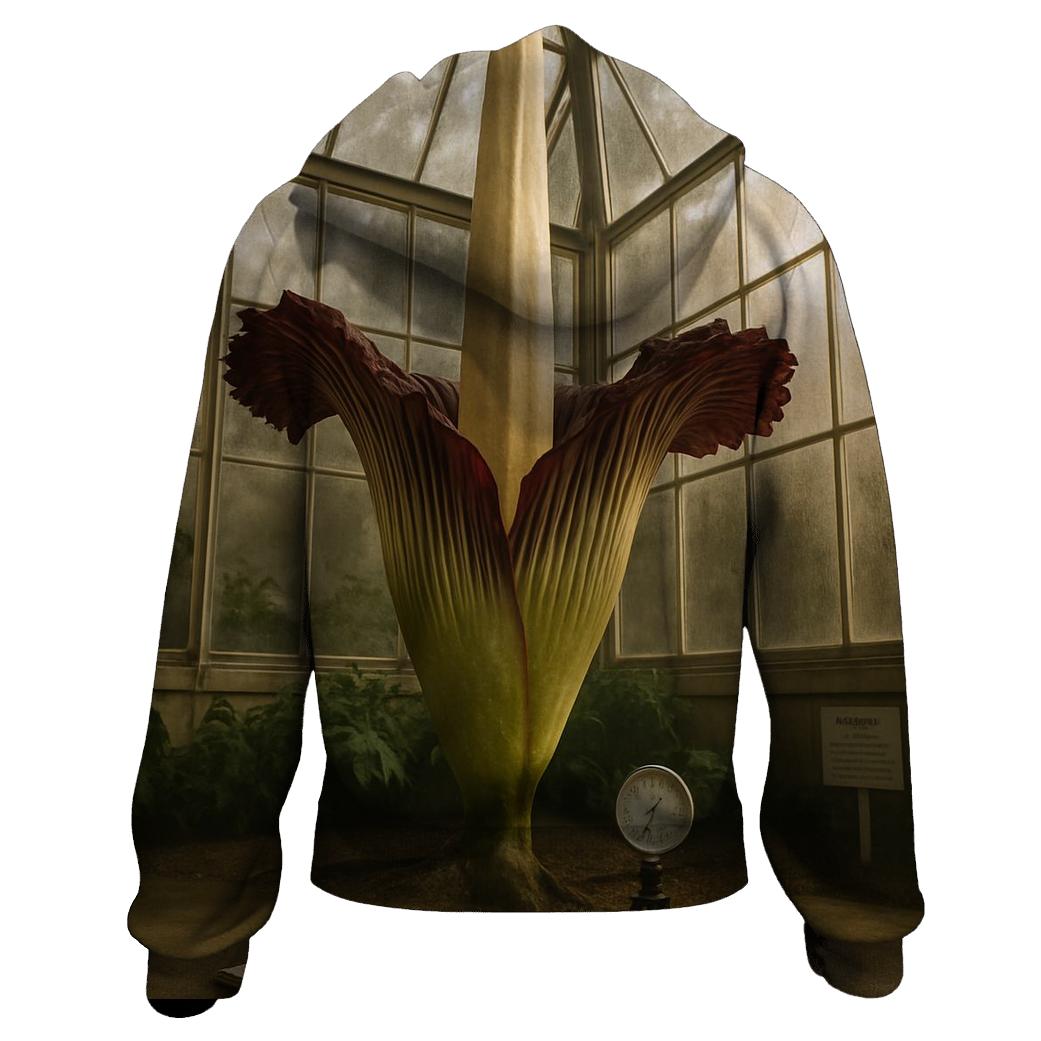 Botanical Conservatory Titan Arum Bloom With Measurement Tools graphic hoodies