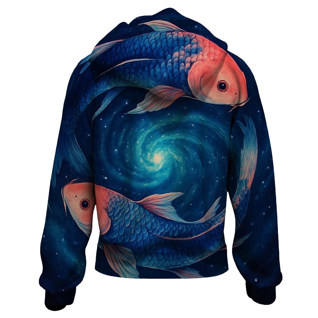 Deep Space Koi Nebula Swirl premium hoodies