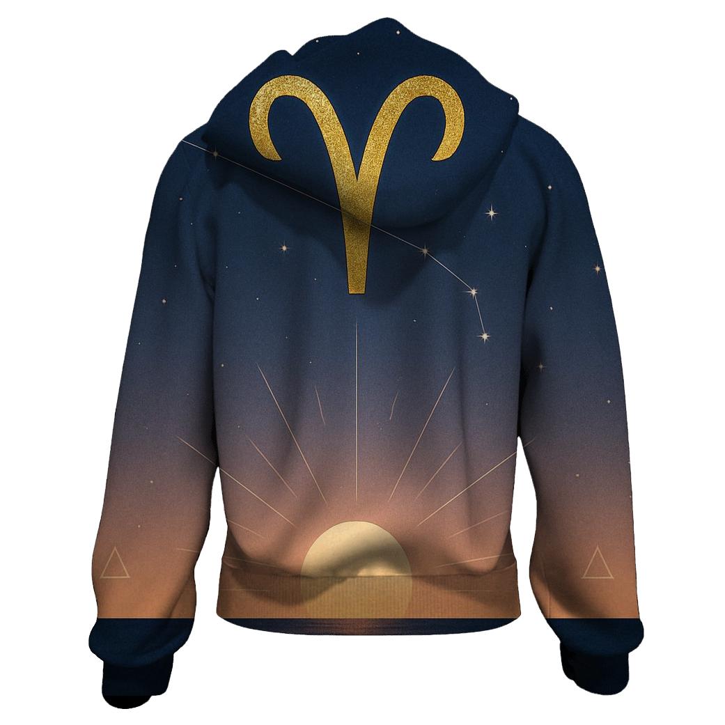 Aries Equinox Fire Glyph Horizon zip-up hoodies