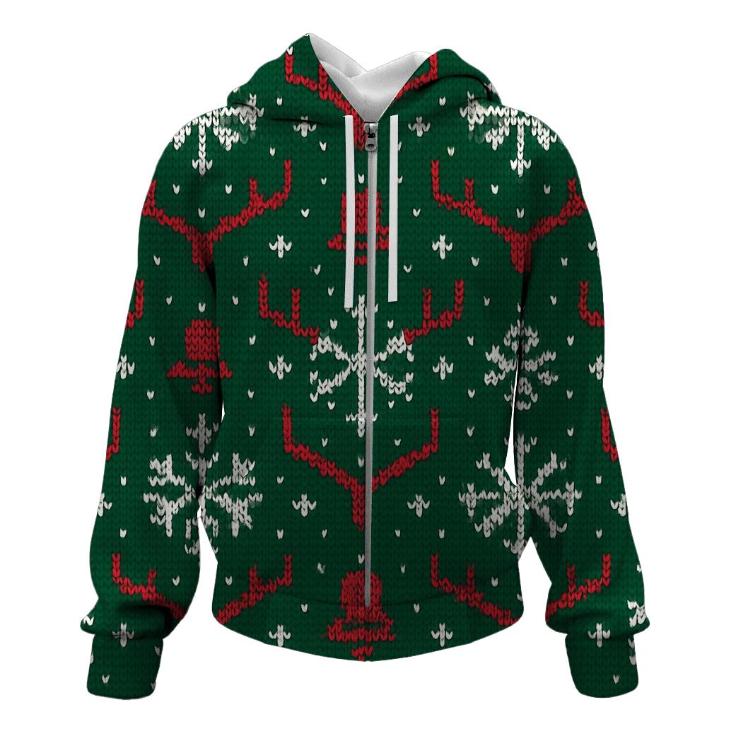 Ugly Christmas Reindeer Antler Chevron Jamboree Design custom hoodies