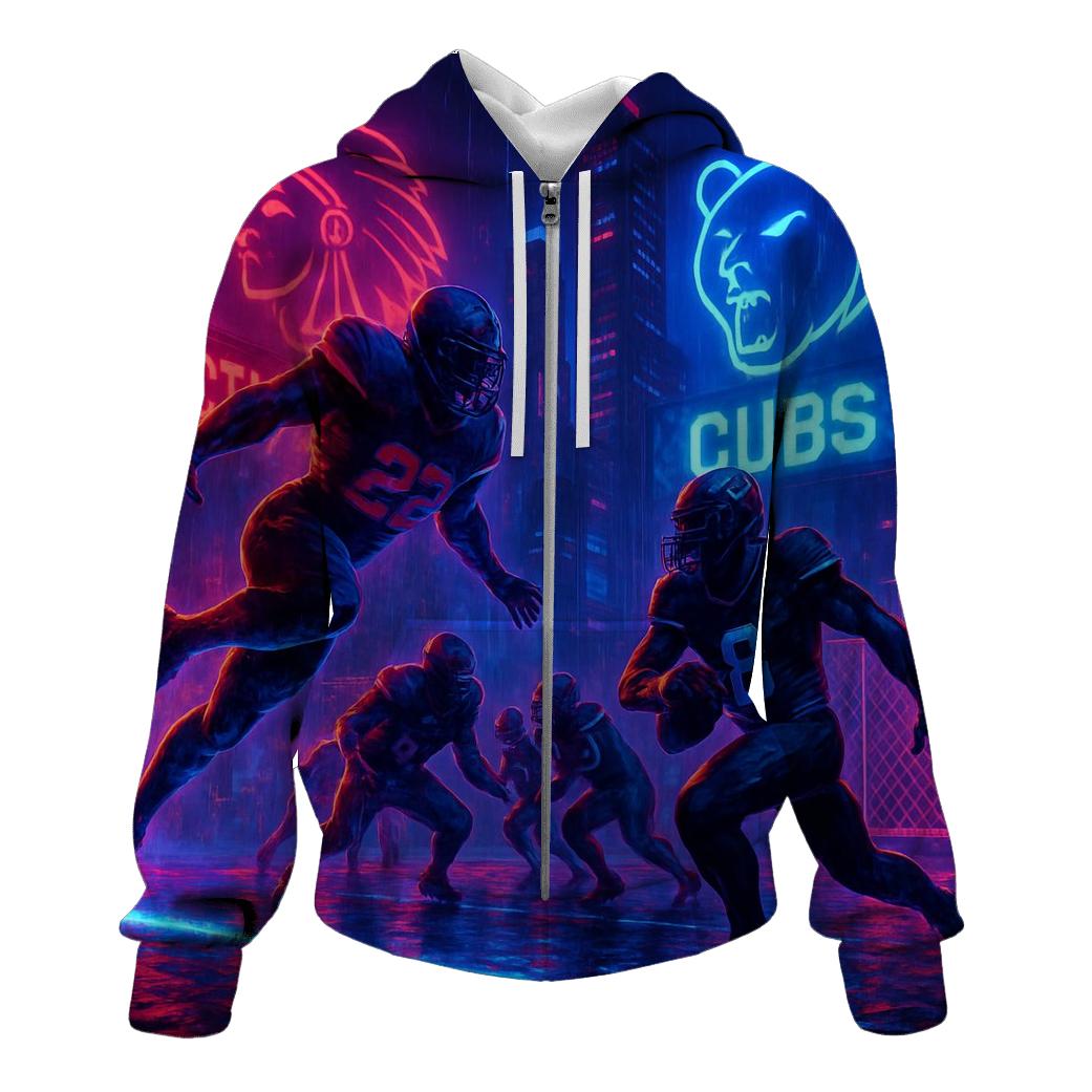 Neon Rooftop Rumble Braves Vs Cubs heavyweight hoodies