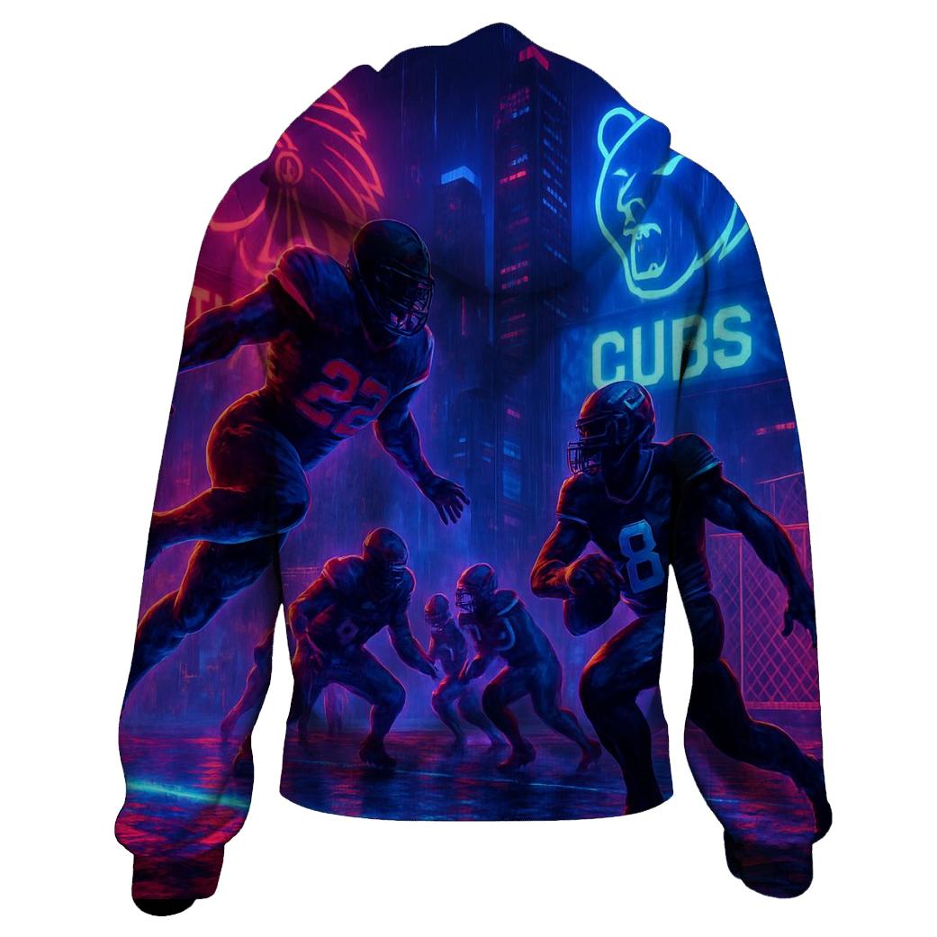 Neon Rooftop Rumble Braves Vs Cubs heavyweight hoodies