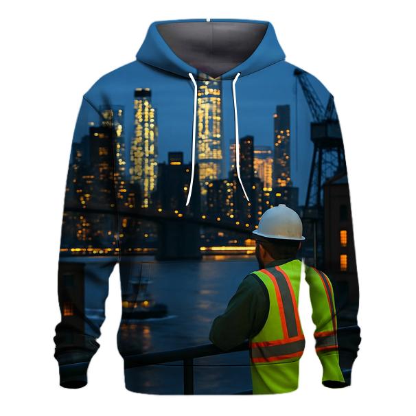 Blue Hour From The Brooklyn Navy Yard Rooftop heavyweight hoodies