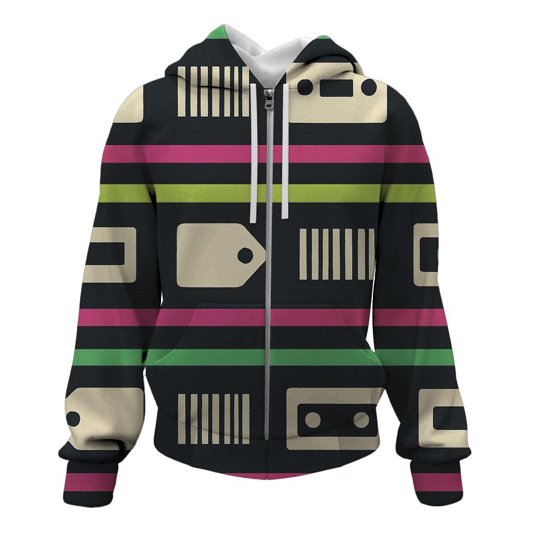 VHS Rental Aisle Price Tag Stripes lightweight hoodies