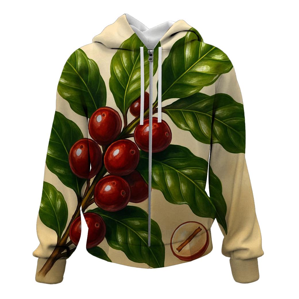 Cherry Branch Luster embroidered hoodies
