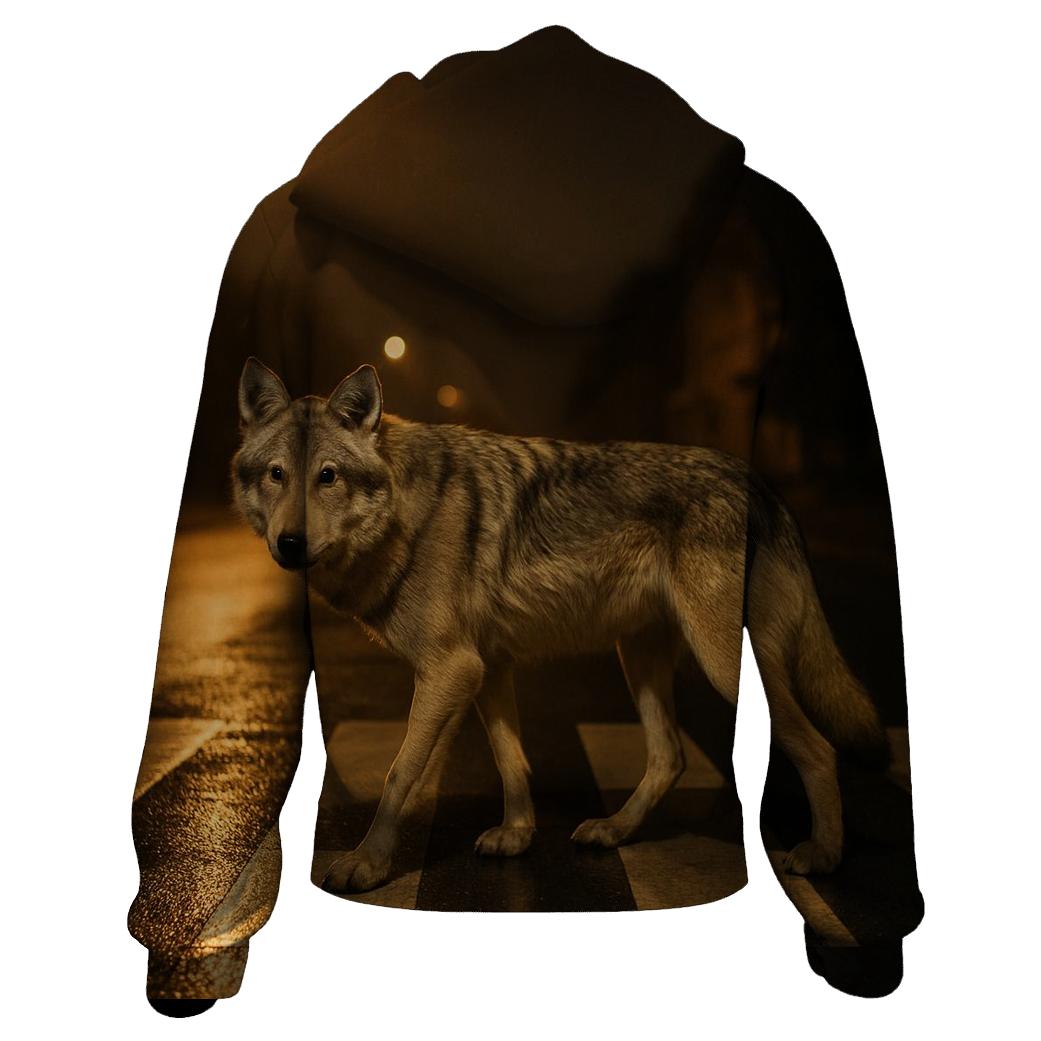 Night Crosswalk Urban Fringe Wolf hoodies fashion