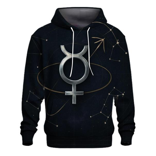 Mercury Retrograde Star Chart Warning printed hoodies
