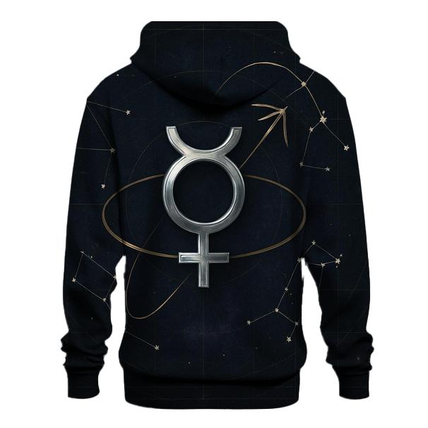 Mercury Retrograde Star Chart Warning printed hoodies