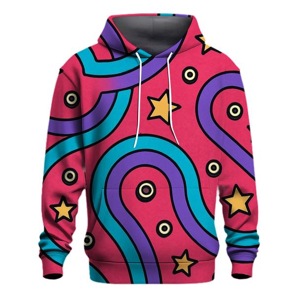 Roller Rink Neon Swirl Map premium hoodies
