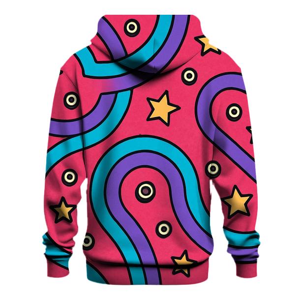 Roller Rink Neon Swirl Map premium hoodies