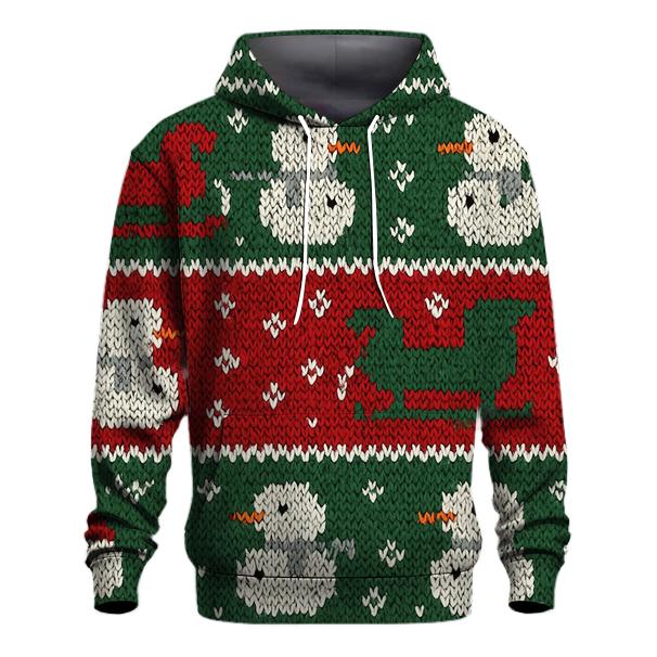 Ugly Christmas Sleigh And Snowman Band Sampler Design custom hoodies