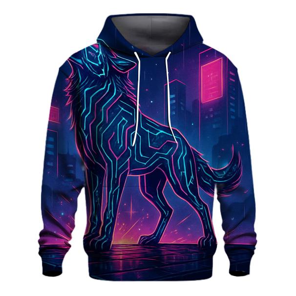 Neon Circuit Howl embroidered hoodies