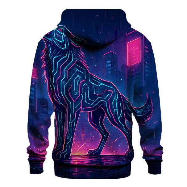 Neon Circuit Howl embroidered hoodies