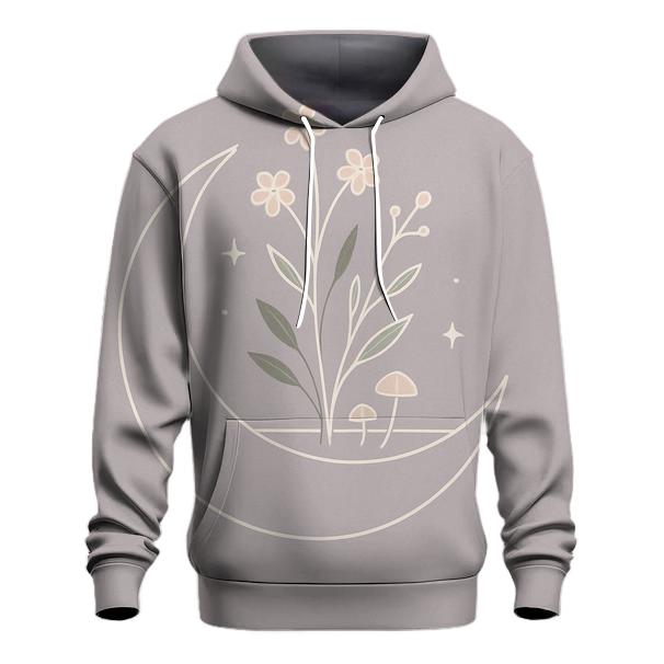 Lunar Garden Minimal Line Art graphic hoodies