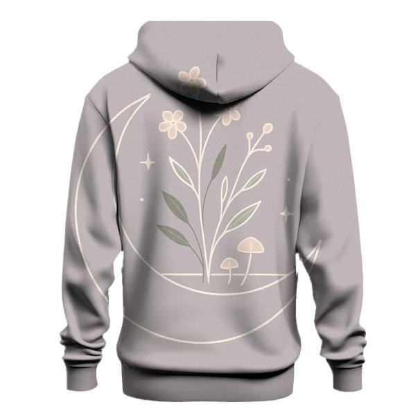 Lunar Garden Minimal Line Art graphic hoodies