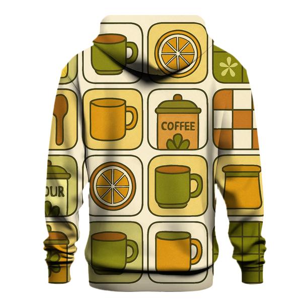 Seventies Kitchen Canister Doodle Grid zip-up hoodies