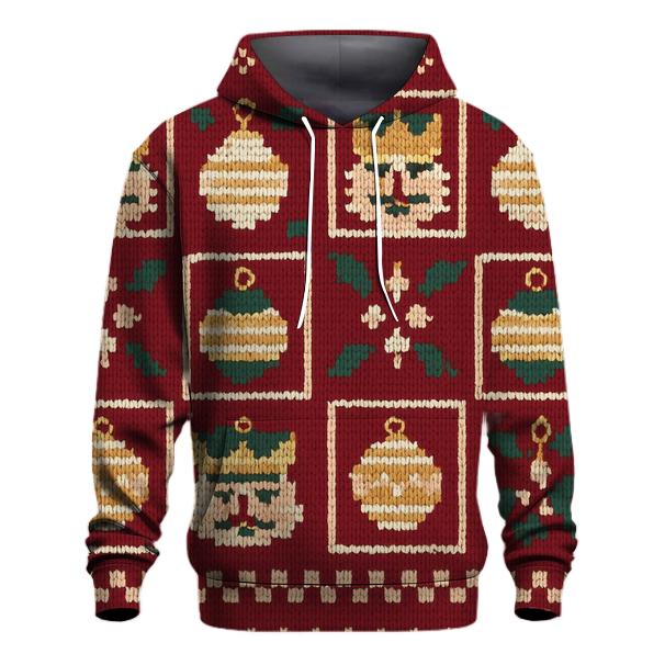 Ugly Christmas Nutcracker And Ornament Lattice Design heavyweight hoodies