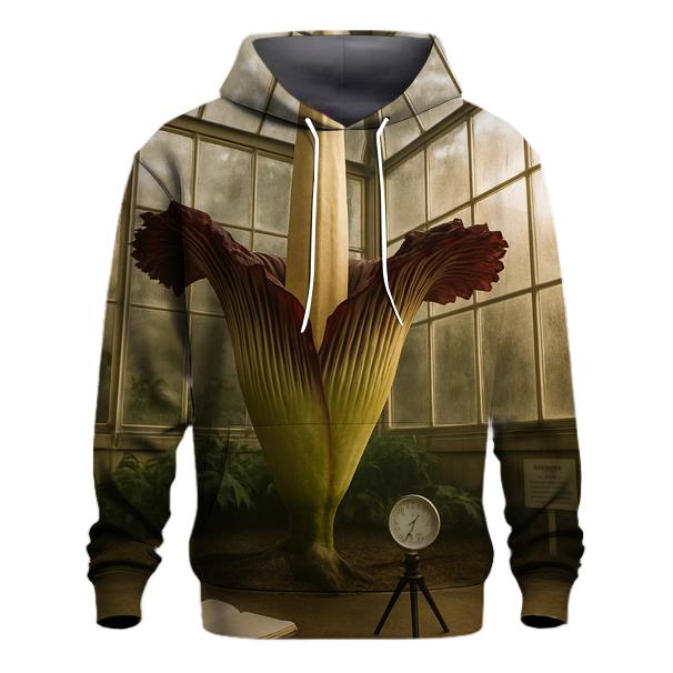 Botanical Conservatory Titan Arum Bloom With Measurement Tools printed hoodies