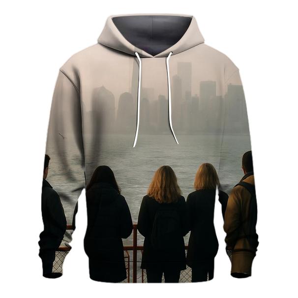 Fogbound Arrival With The Downtown Skyline From The Staten Island Ferry pullover hoodies