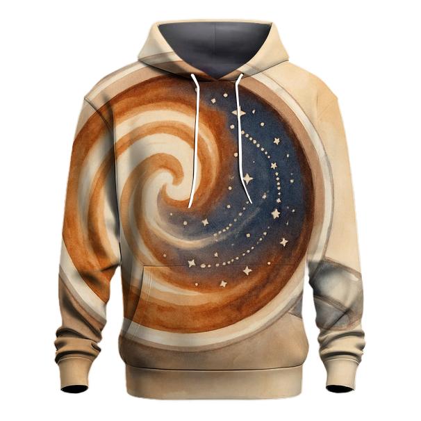 Latte Constellation Swirl printed hoodies
