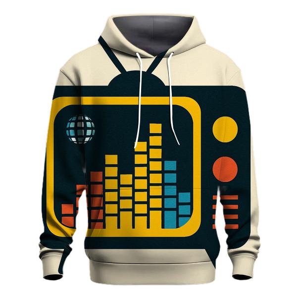 Retro TV Equalizer Skyline zip-up hoodies