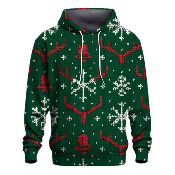 Ugly Christmas Reindeer Antler Chevron Jamboree Design printed hoodies