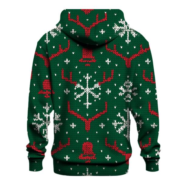 Ugly Christmas Reindeer Antler Chevron Jamboree Design printed hoodies