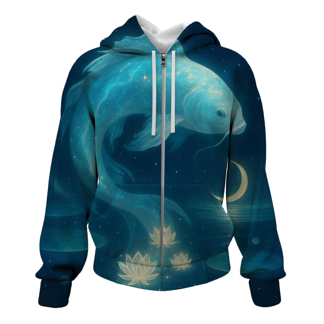 Aurora Koi Nebula Garden lightweight hoodies