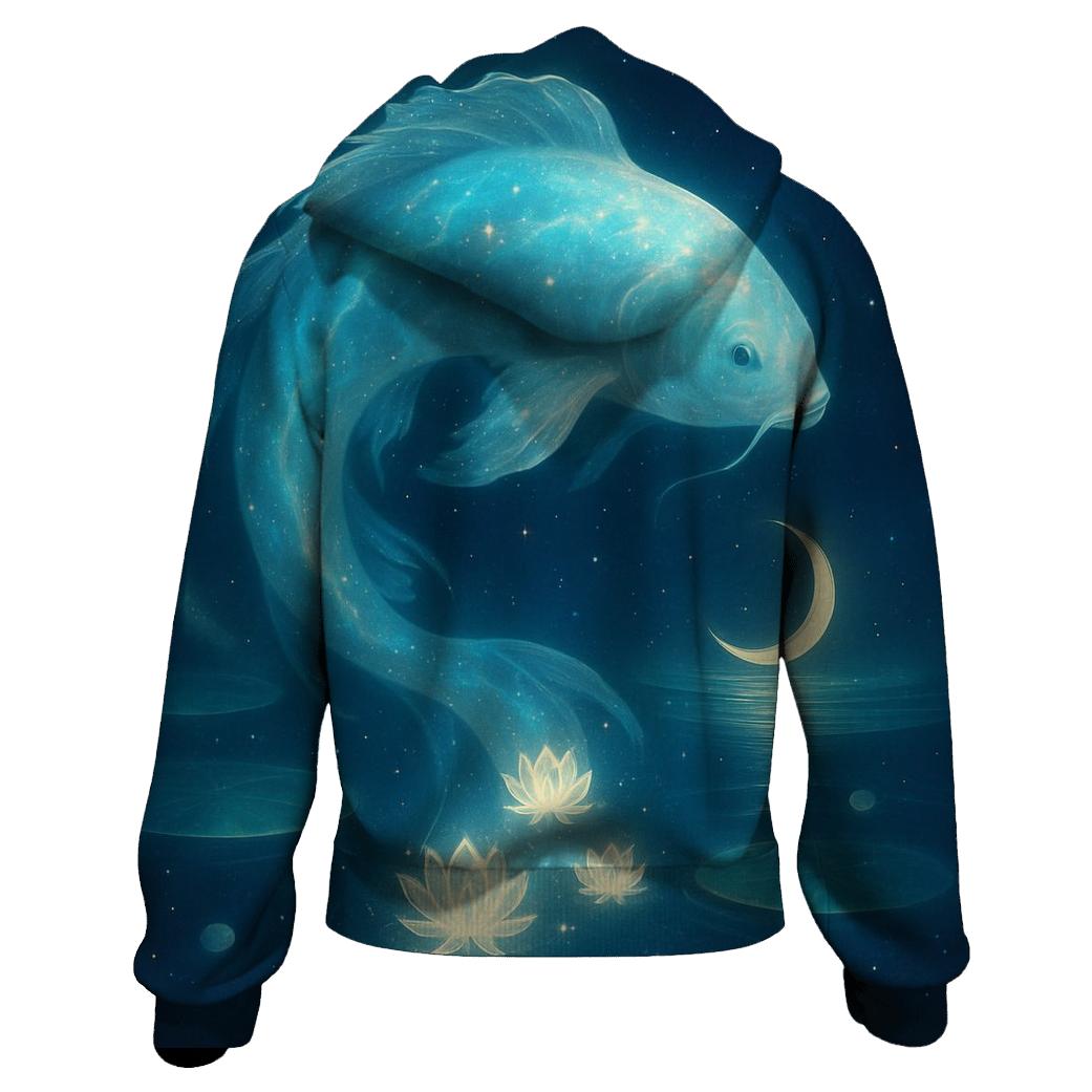 Aurora Koi Nebula Garden lightweight hoodies